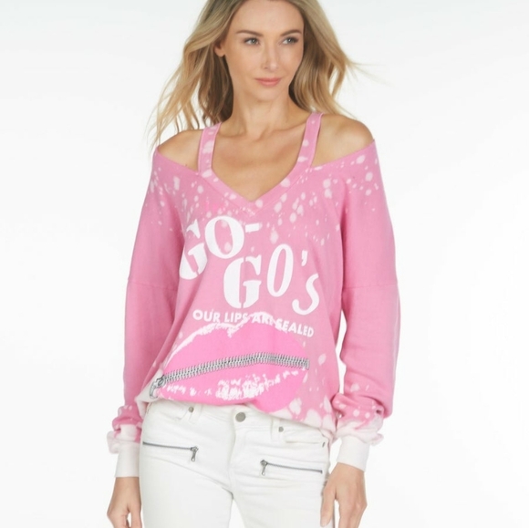 Lauren Moshi The Go Gos Pink Pullover Sweatshirt NEW - Picture 8 of 8